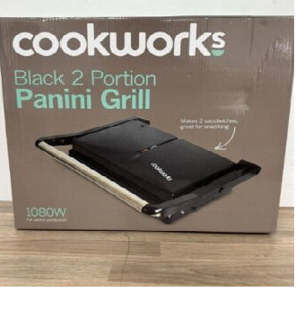 Cookworks 1080W 2 Portion Panini Press Toast Sandwich panini Maker Toaster Black