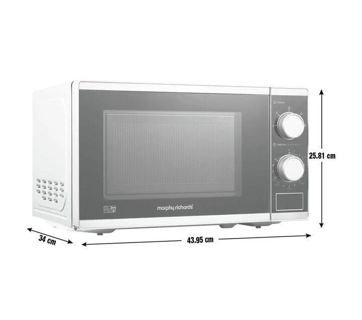 Morphy Richards  Standard Microwave Oven 800W 20L reheat Defrost Dial Silver
