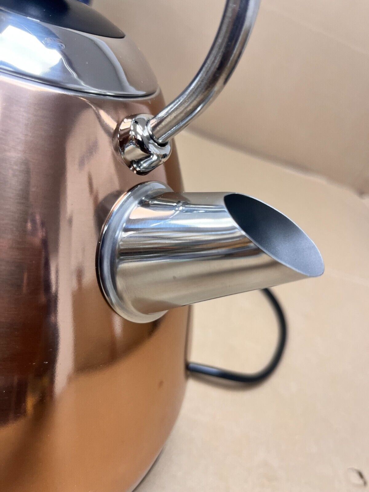 Cookworks 1.7L Copper Kettle Pyramid Design Rapid Boil Kettle Cordless Automatic