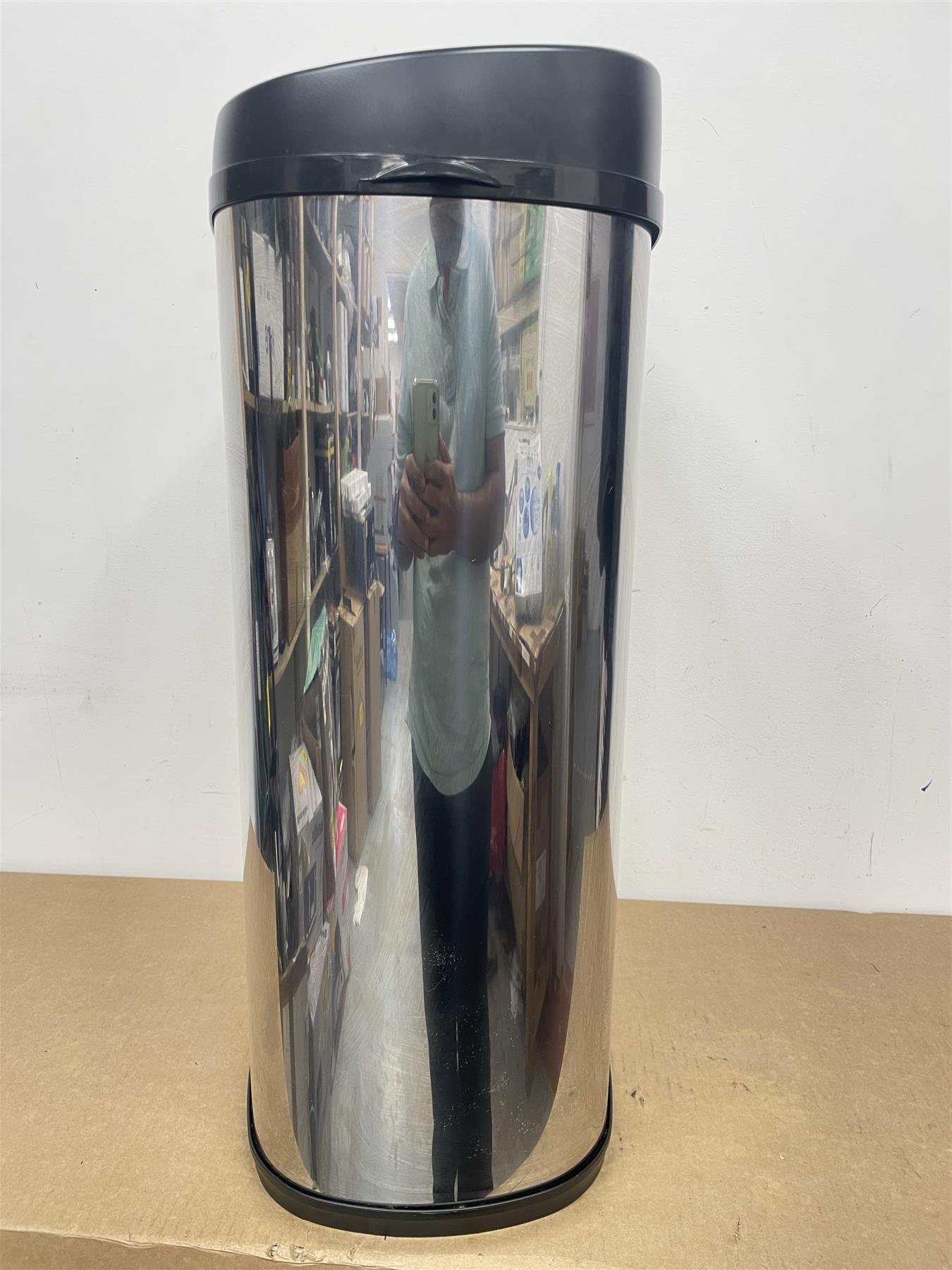 Tower Recycling 42 Litre Square Sensor Bin lid automatically opens - black