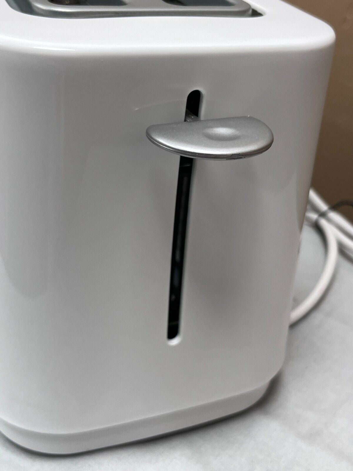 Cookworks Kitchen Defrost Black Slots Bagel Long Slot 4 Slice Toaster - White