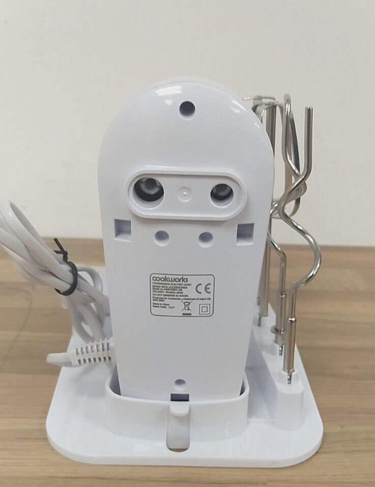 Cookworks Electric Hand held Mixer Whisk Egg Beater with storage dough hook cake