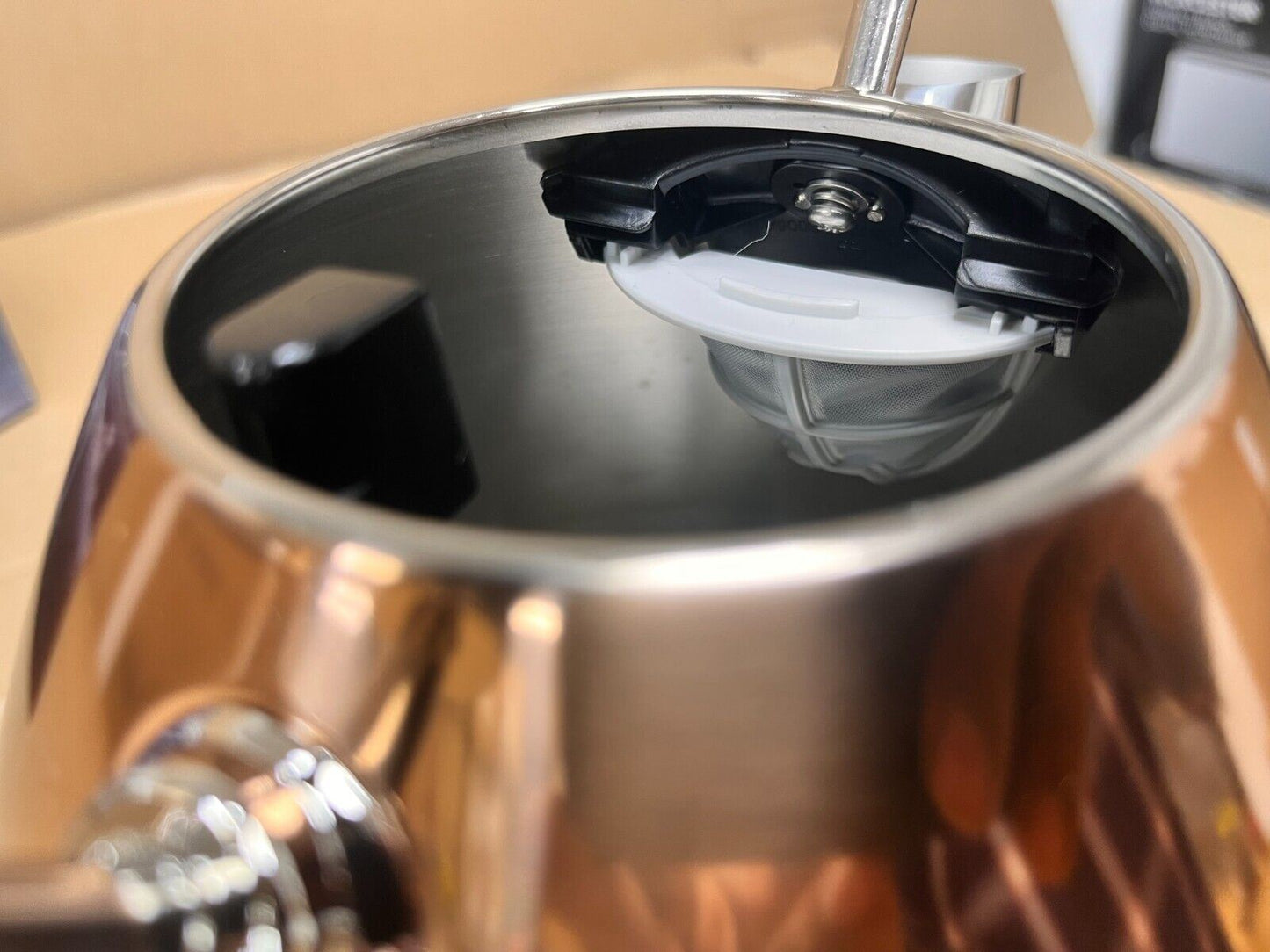 Cookworks 1.7L Copper Kettle Pyramid Design Rapid Boil Kettle Cordless Automatic