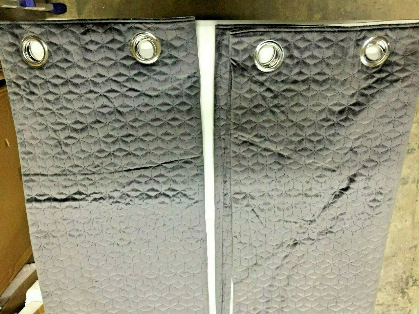 Argos Home Pinsonic Velvet Lined Pair Eyelet Curtains 168cm wide 229cm drop