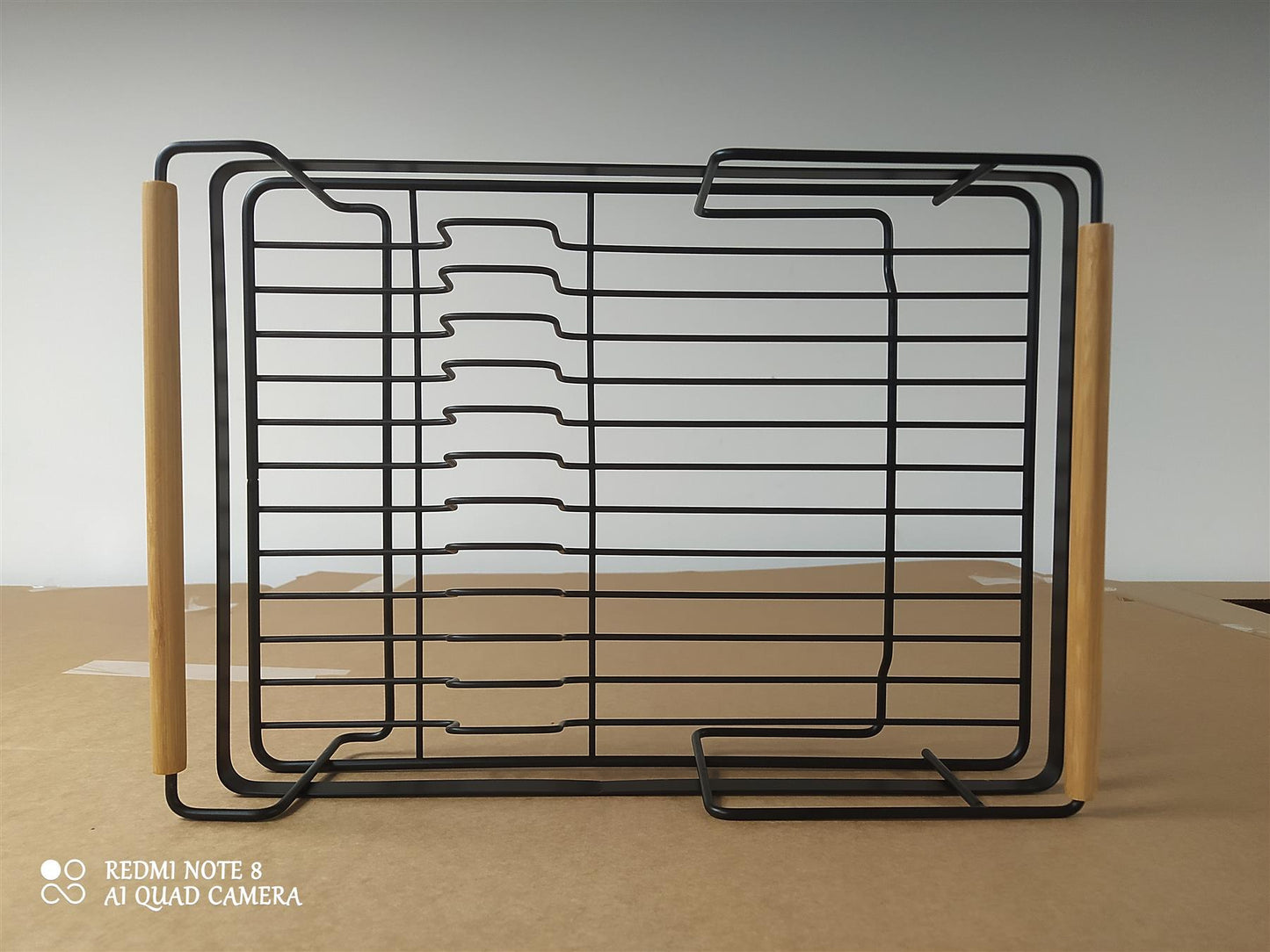 Habitat Wire Dish drainer Kitchen Sink Counter Cutlery Holder Plate Wood&Black