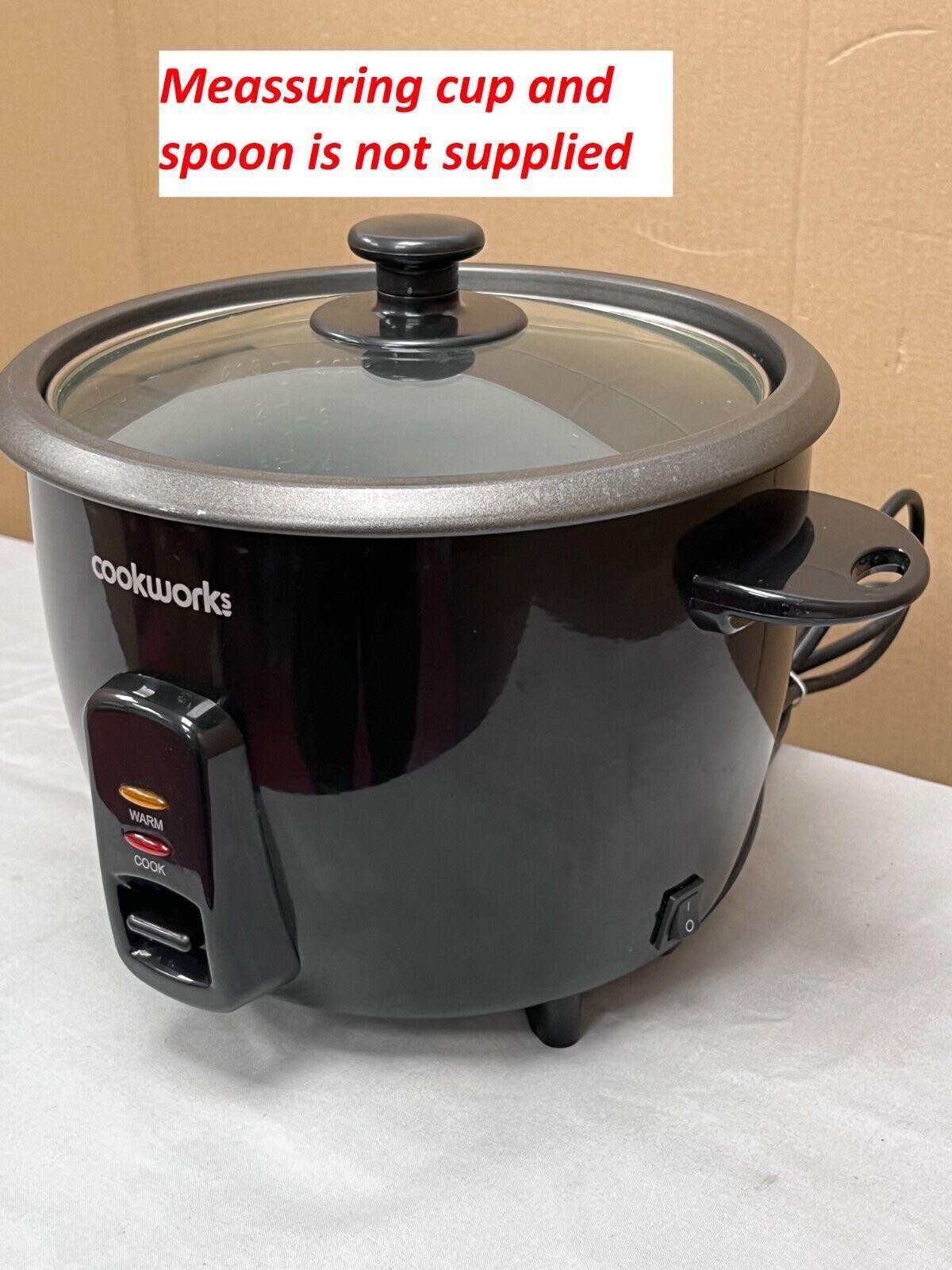 Cookworks Electric Rice Cooker Kitchen steamer Nonstick bowl warm function  1.5L