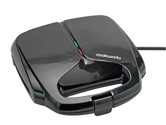 Cookworks Sandwich Toaster 1080W 2 Portion Panini Press Toast Maker Black