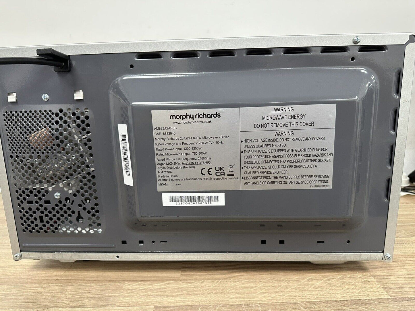 Morphy Richards 800W Food reheat Defrost Standard Microwave Oven - Silver