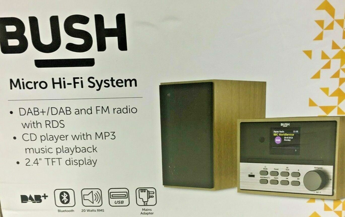 Bush CD MP3 Player Bluetooth DAB Plus FM Radio Mini Micro Stereo Hi-Fi System