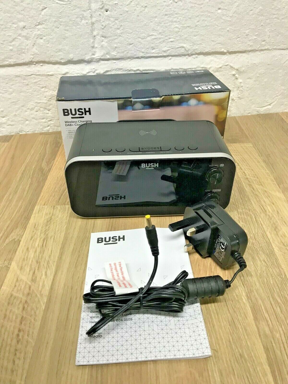 Bush DAB FM Clock Radio Wireless Charging Dock Digital 5" LCD Display Dual Alarm