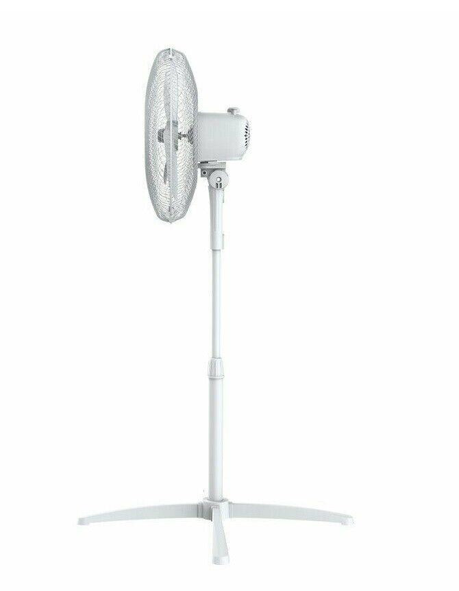 Challenge White Pedestal Fan - 16 Inch high speed fan 3 leaf quite plastic fan