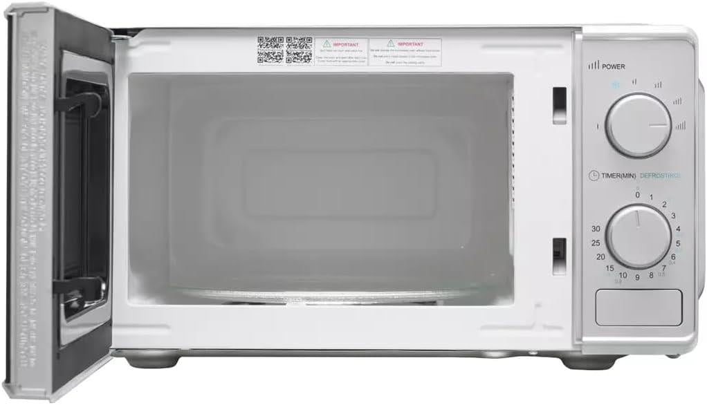 Cookworks Standard Microwave 700W 17L 6 power levels Defrost Manual Dial Silver